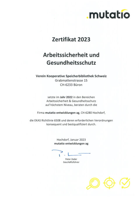 Zertifizierung Arbeitssicherheit 2023